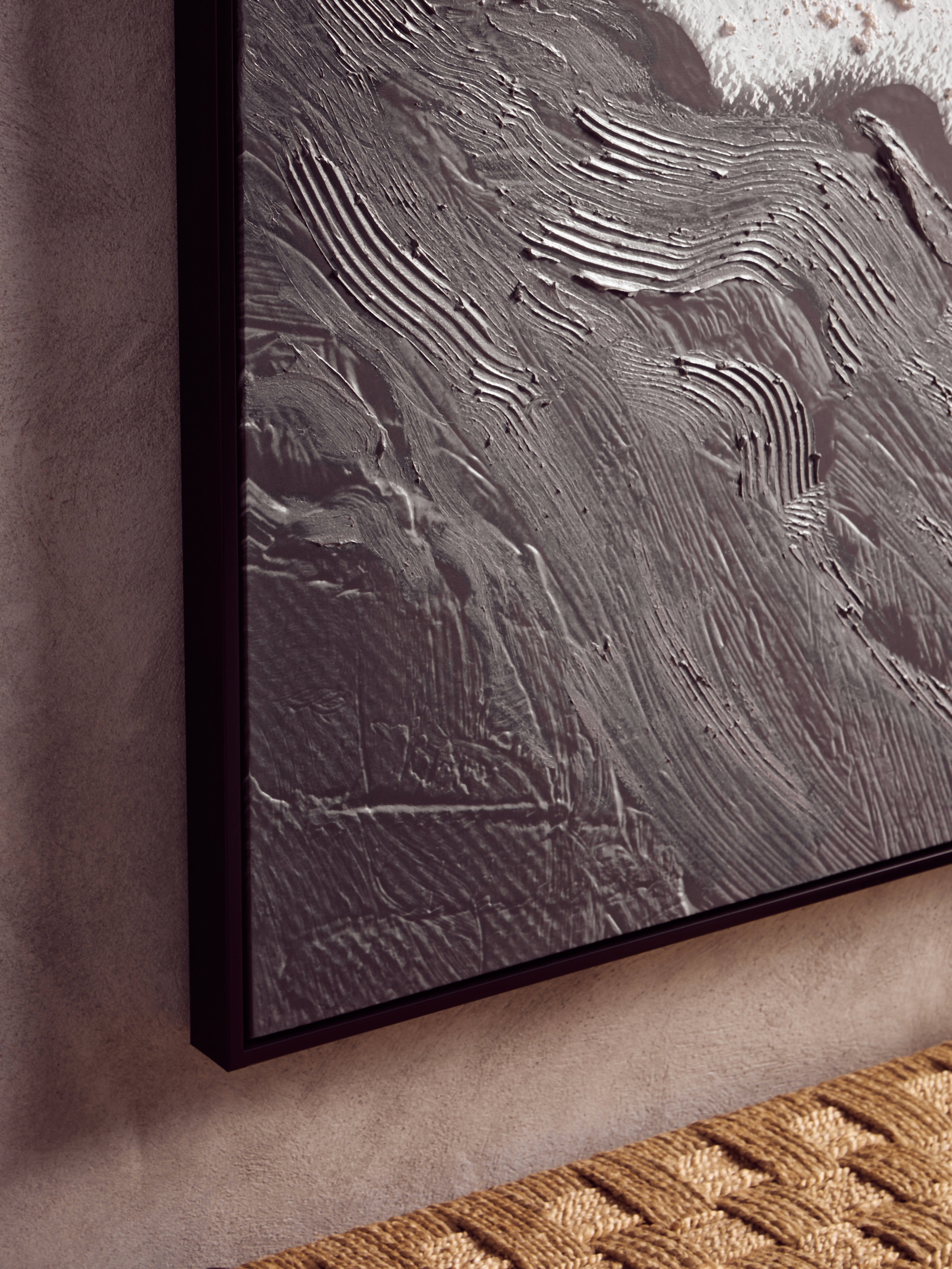 Noah Textured Brown Stripes Wall Art